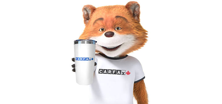 Car Fox tenant une tasse de café