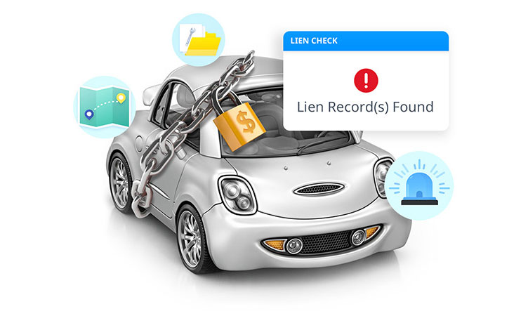 Car displaying lien information