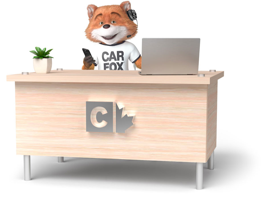 Car Fox sitting at a desk